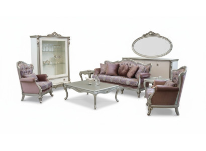 Sofagarnitur 3+2+1 Sitzer Couchtisch Beistelltisch Sessel Set 6tlg. Barock