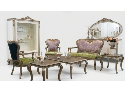 Sofa Set 2+1+1 Sitz Luxus Couchtisch Beistelltisch Sessel Garnitur 6tlg