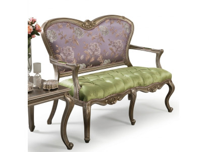 Barock Rokoko Bank Sofa Bunte Bänke Couch Klassische Möbel Chesterfield