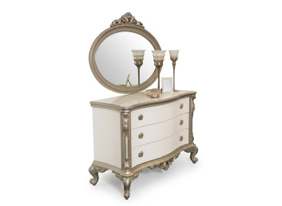 Luxus Kommode Möbel Sideboard Kommoden Anrichte mit Spiegel 2tlg Set Neu
