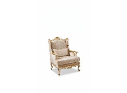 Barock Sessel Gold Beige Sessel Einsitzer Klassische Stil Möbel Samt Holz