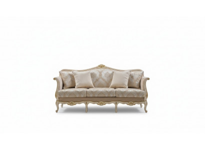 Luxus Dreisitzer Sofa 3 Sitzer Sofas Sitz Design klassisch Couchen Beige