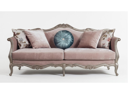 Dreisitzer Sofa 3 Sitzer Couches Sofas Luxus Gepolsterte Stoff Flieder