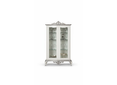 Vitrine Weiß Glasschrank Design Klassische Schrank Luxus Holz Möbel