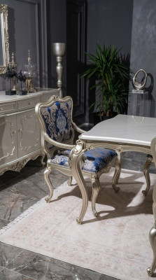 Lehnstuhl Stühle Armlehne Polsterstuhl Luxus Stuhl Esszimmer Gemustert