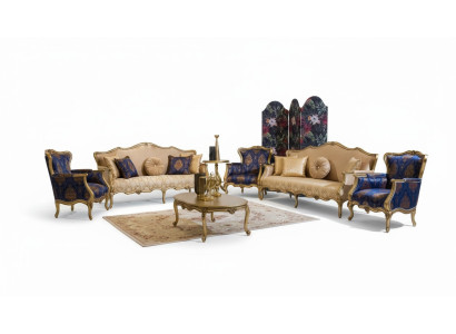 Klassische Sofagarnitur 3+3+1+1 Sitzer Luxus Garnitur Sofa Sessel Set 4tlg