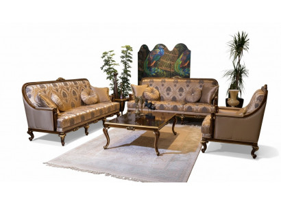 Komplett Set Sofagarnitur 3+3+1 Sitz Couchtisch Designer Couchen Sofa 4tlg