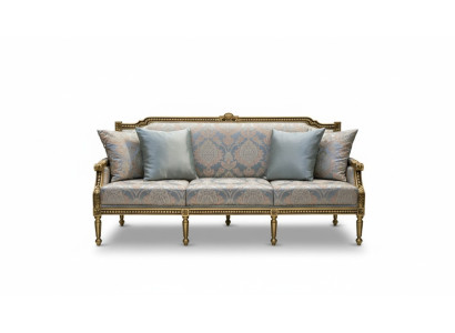 Dreisitzer Couch Polster Sofa 3 Sitz Luxus Sofa Zimmer Blauer Dreisitzer