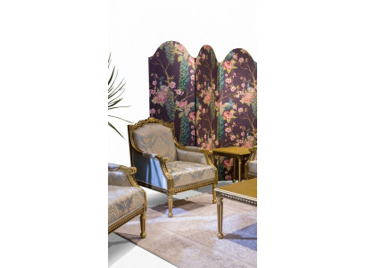 Sessel Einsitzer Luxus 1 Sitzer Polster Sitz Designer Textil Sitz Stoff Art déco