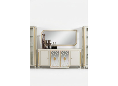 Sideboard Luxus Holz Anrichte Schränke Wohnzimmer Glasschrank Neu