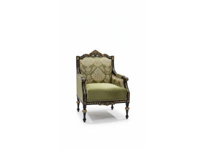 Sessel Klassischer Relax Stoff Lounge Textil Sitzer Luxus Sitz Barock Grün