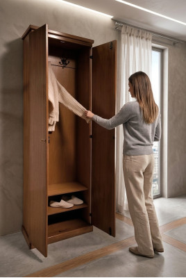 Garderobe Kleiderschrank Schrank Naturholz Massivholz Schränke Flur Massiv Holz