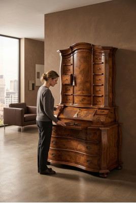 Anrichte Sekretär Tisch Büfett Buffetschrank Küchenschrank Schrank Massiv Holz