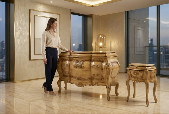 Kommode Holz Italienische Stil Möbel Luxus Kommoden Barock Sideboard Italien Neu