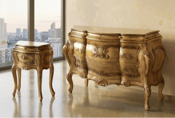 Kommode Holz Italienische Stil Möbel Luxus Kommoden Barock Sideboard Italien Neu