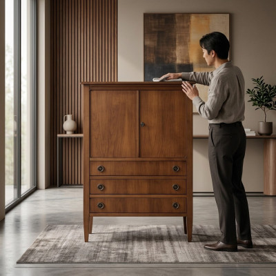 Schrank Bar Barschrank Vitrine Wohnzimmer Designer Regal Möbel Holz Haus Wand