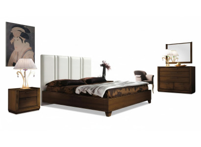Schlafzimmer Bett Nachttisch Kommode Spiegel Doppel Polster Betten Luxus 5tlg.