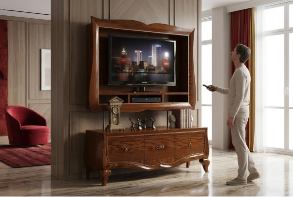 Lowboard rtv Schrank Sideboard Schrank tv Holz Klassisch Kommode Design Neu