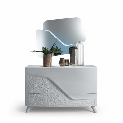Luxus Set 2tlg Kommode Spiegel Kommoden Holz Konsole Modern Design Weiß Neu
