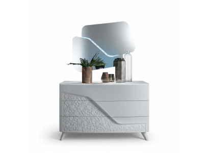Luxus Set 2tlg Kommode Spiegel Kommoden Holz Konsole Modern Design Weiß Neu