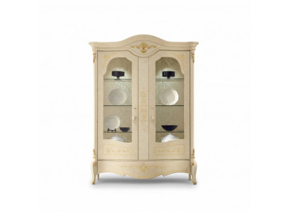 Vitrine Italienische Luxus Möbel Vitrinen Kommodenschrank Glas Design Schrank
