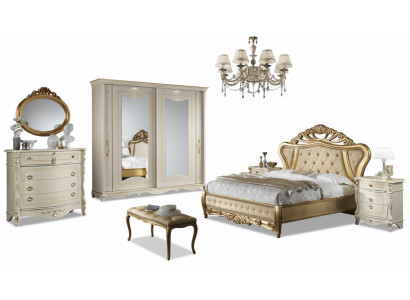 Doppelbett Schlafzimmer Möbel Schrank Nachttisch mit Schubladen Kommode 5tlg