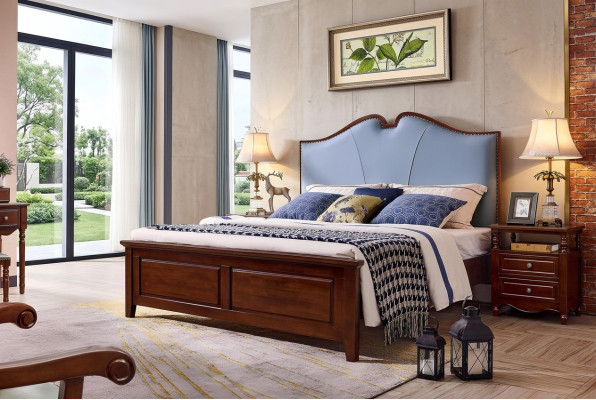 Schlafzimmer Bett Nachttisch Betten Doppel Holz Bettgestell Set 3tlg.