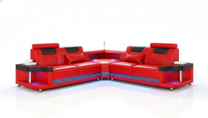 Design Esk Ecksofa L-form Modern Sofas Ledersofa Couch Wohnlandschaft Sofa Neu