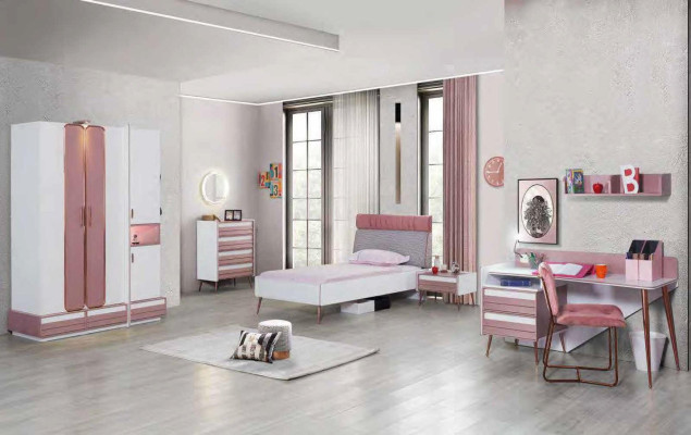Jugendzimmer Kinderzimmer komplett Set Jugendbett Schreibtisch Schrank Möbel 