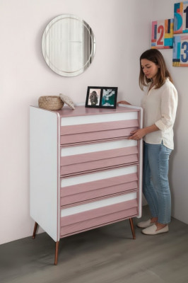 Kinderzimmer Jugendzimmer Kommode Kinderschrank Zweifarbig Möbel Mädchen Neu