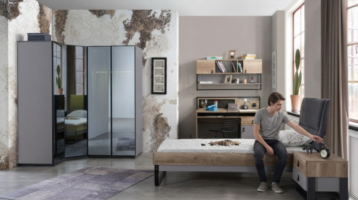 Kinderzimmer Jugendzimmer Set Bett Eckschrank Schrank Schreibtisch Möbel 4tlg