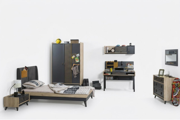 Jugend Kinder Zimmer Nachttisch Schrank Modern Schlafzimmer Kommode Tisch 5tlg.