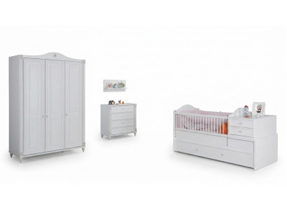 Kinderzimmer 3tlg Set Schlafzimmer Kleiderschrank Kommode Jugendzimmer Möbel 