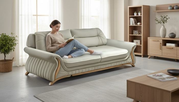 Designer Couchen Polster Sofa Sofas 3 Sitzer Dreisitzer Kunstleder Wohnzimmer