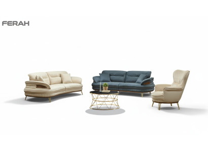Sofagarnitur 3+3+1 Sitzer Sofa Sessel Sofas Garnitur Sitz Luxus Set