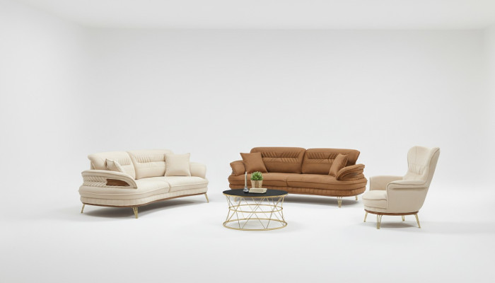 Luxus Sofagarnitur 3+3+1 Sitzer Dreisitzer Sofa Sofas Sessel Design