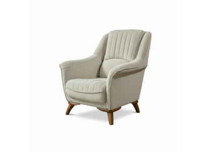 Sessel Sitz Klassisch Design Wohnzimmer Polster Einsitzer Relax Weiß