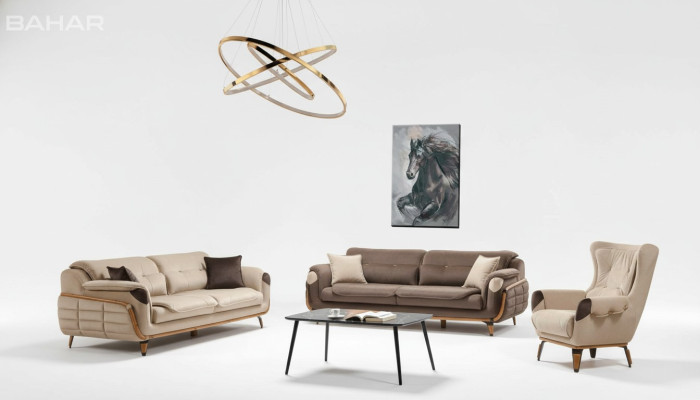 Sofagarnitur 3+3 Sitzer Sofa Sessel Sofas Relax Luxus Set Wohnzimmer