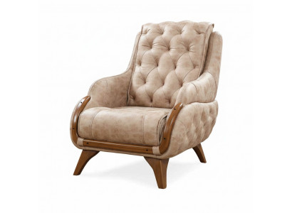 Sessel Sitz Klassisch Design Wohnzimmer Polster Einsitzer Leder Stil
