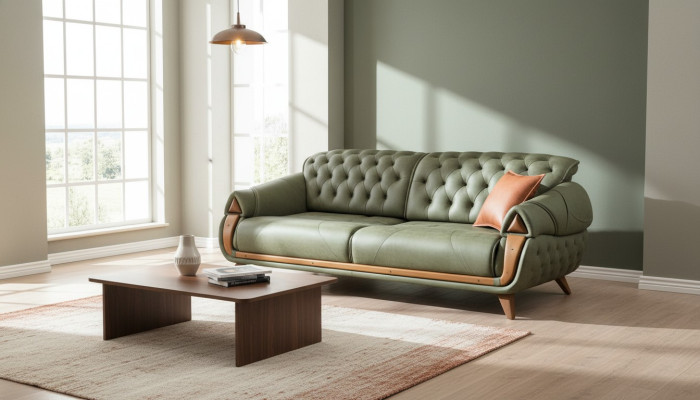 Klassischer Dreisitzer Sofa Couch Polster Möbel Wohnzimmer 3 Sitz