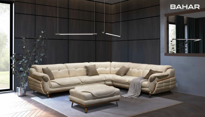 Luxus Ecksofa L-Form Garnitur Sitz Wohnzimmer Polstermöbel Ecke Sofa