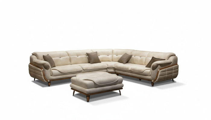 Luxus Ecksofa L-Form Garnitur Sitz Wohnzimmer Polstermöbel Ecke Sofa