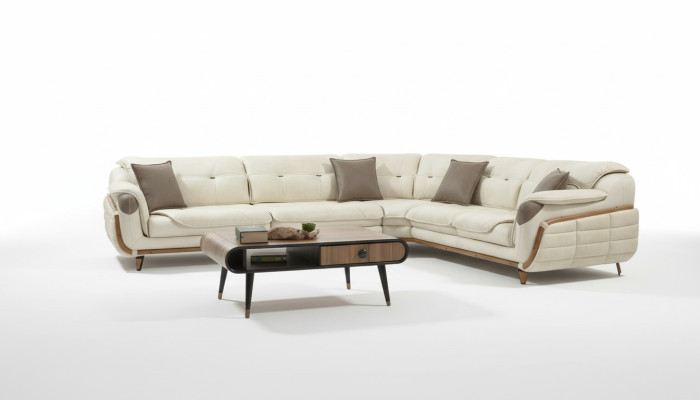 Ecksofa L-form Textil Luxus Sofa Wohnlandschaft Polster Couch Couchen