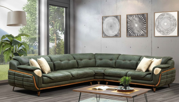 Design Ecksofa L-Form Couch Polsterung Luxus Wohnzimmer Soft Style