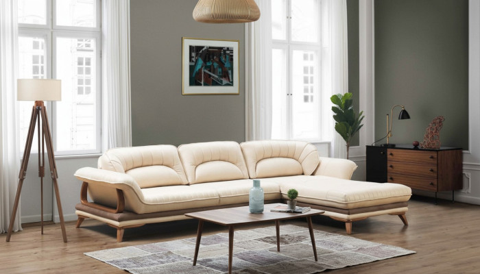 Wohnzimmer Textil L-Form Sofas Weiß Ecksofa Polstermöbel Eckgarnitur