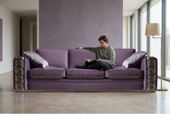 Klassisches Sofa Big xxl Couch Sofas Wohnzimmer Textil Viersitzer Italienische