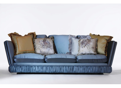 Klassische Dreibettzimmer Sofa Farbe blau Wohnzimmer Textil Sofa Klassiker