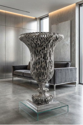 Antike seltene sowjetische Blumenvase Silber für Wohnzimmer seltene Russland
