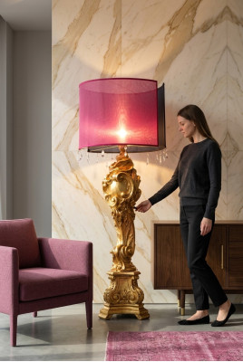 Klassische Schreibtisch Lampe Stand Leuchte Barock Rokoko Lampen Standleuchte