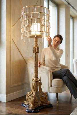 Luxus Steh Leuchte Stehleuchte Lampe Lampen Italienische Einrichtung Möbel Neu